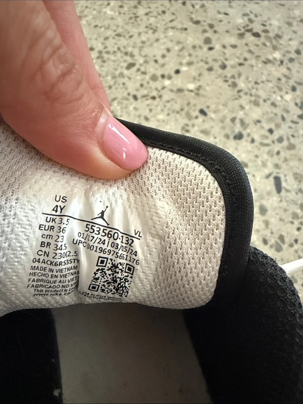 Nike Jordans size 4y Kids White and Black